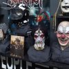 A photo of a Slipknot mask collection